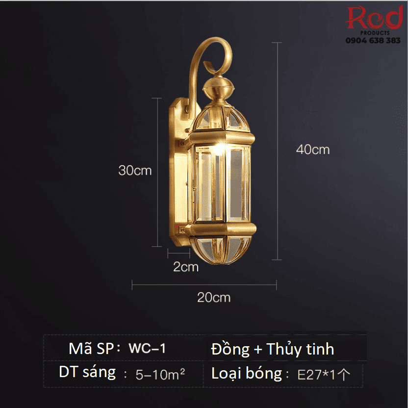 Đèn gắn tường phòng khách cổ điển Châu Âu WC1 3