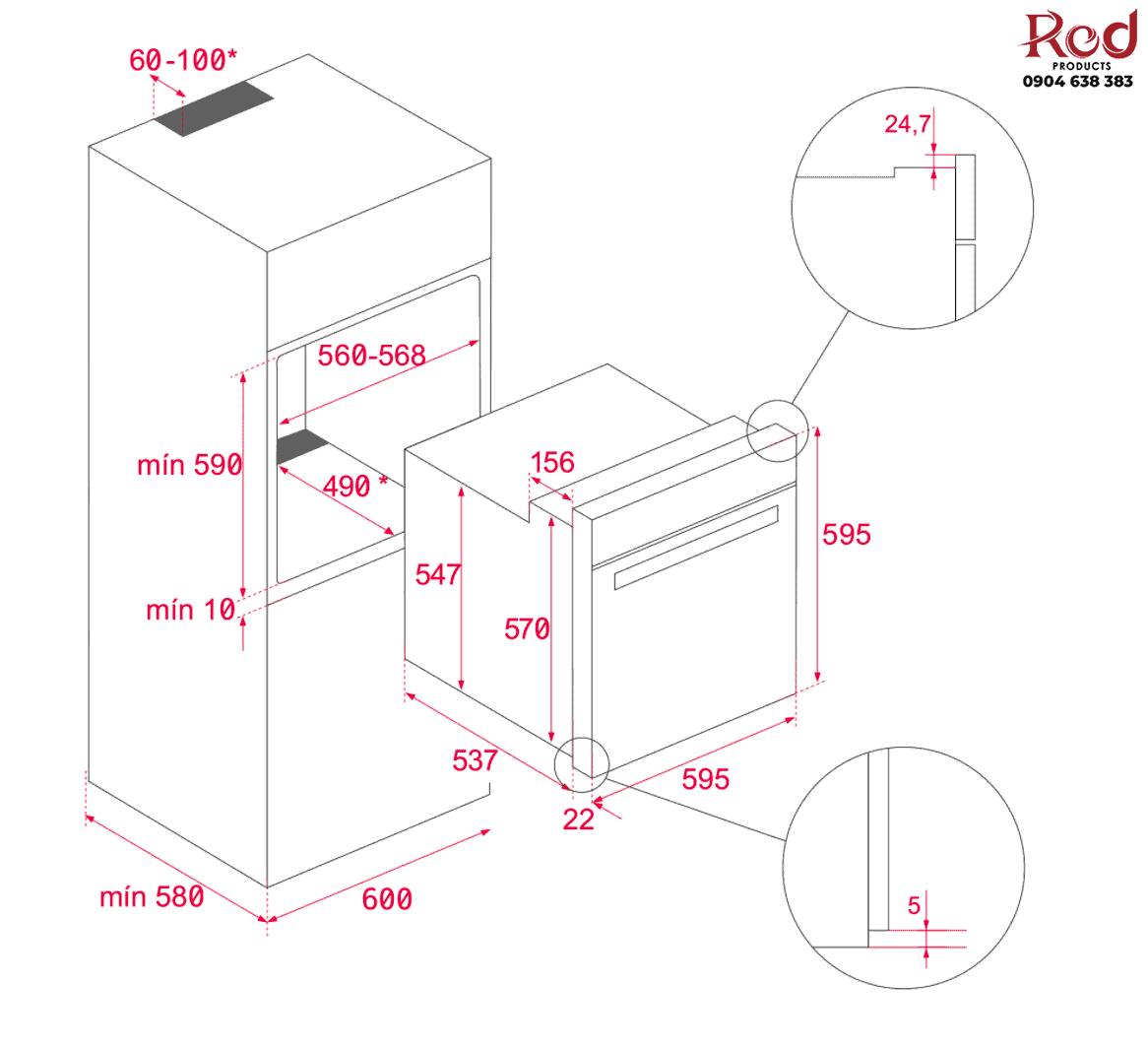 Lò nướng âm tủ 70 lít Teka HSB 610 4