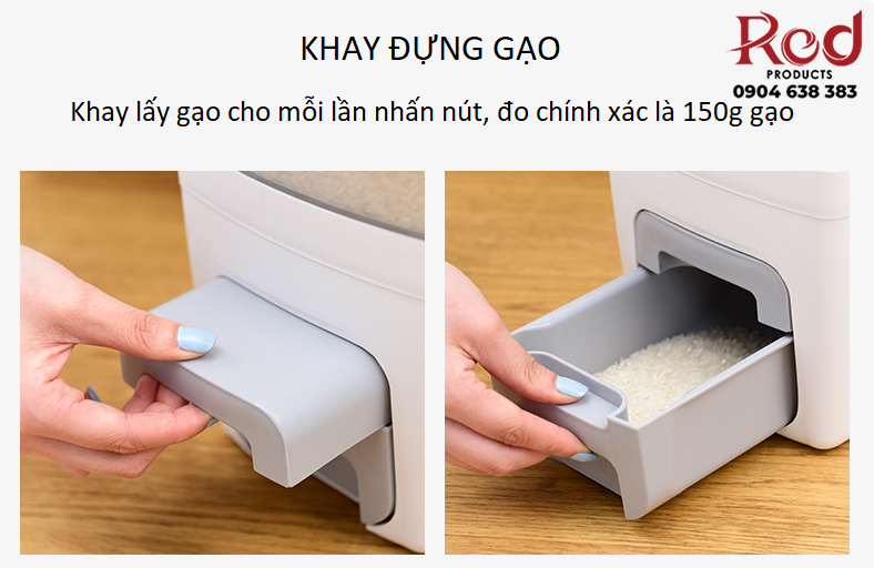 Thùng đựng gạo rời Nhật Bản12kg MT012 5