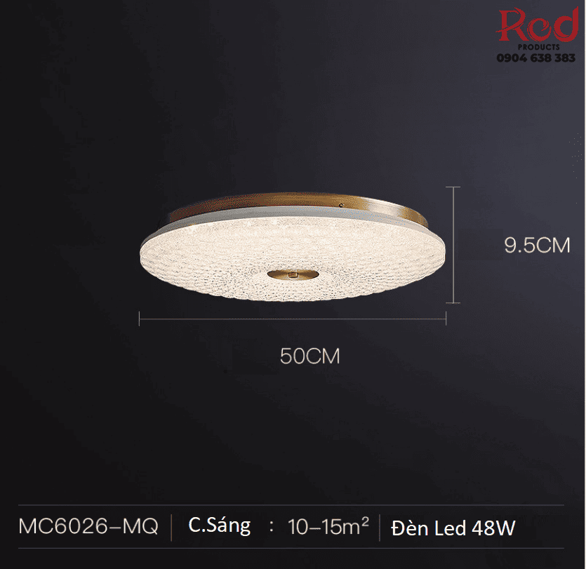 Đèn ốp trần pha lê trang trí bằng đồng MC6026 10