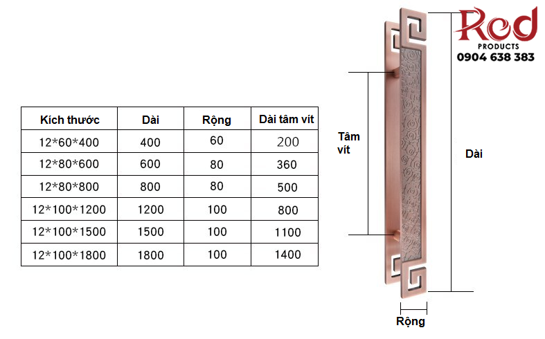 Tay nắm cửa kính cửa gỗ cao cấp cho khách sạn XH6821 5