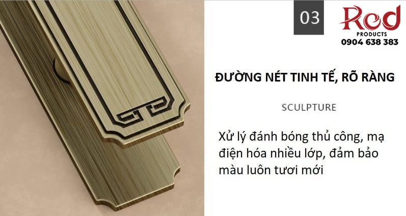 Tay nắm cửa kính nhà hàng khách sạn cổ điển F12 9