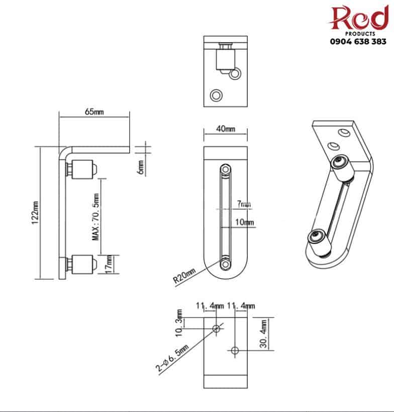 Dẫn hướng cửa lùa cửa lùa barn door cao cấp ZF-S8.1 11