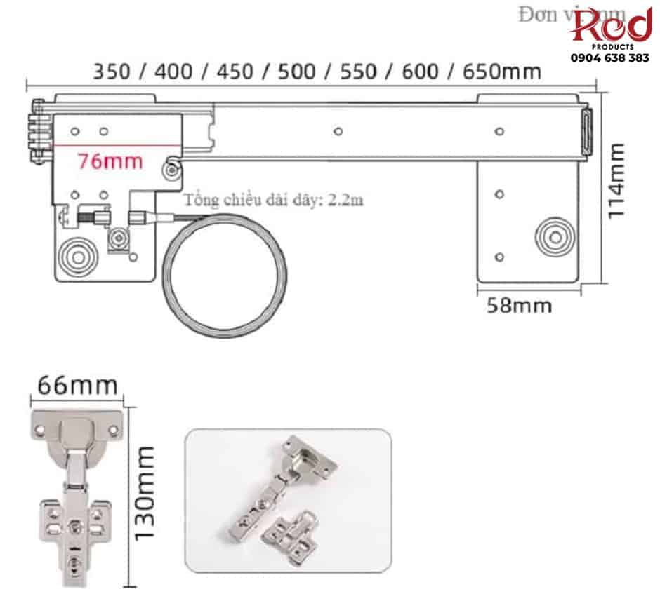 Phụ kiện cửa lùa xếp giấu cánh BTS-YG292 8