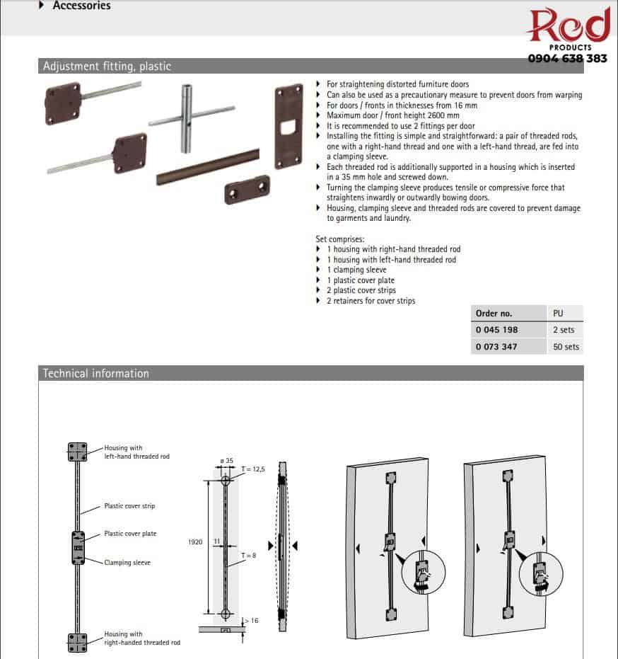 Bộ ray trượt cửa lùa cánh phẳng Inline XL Hettich IL1199-060 6