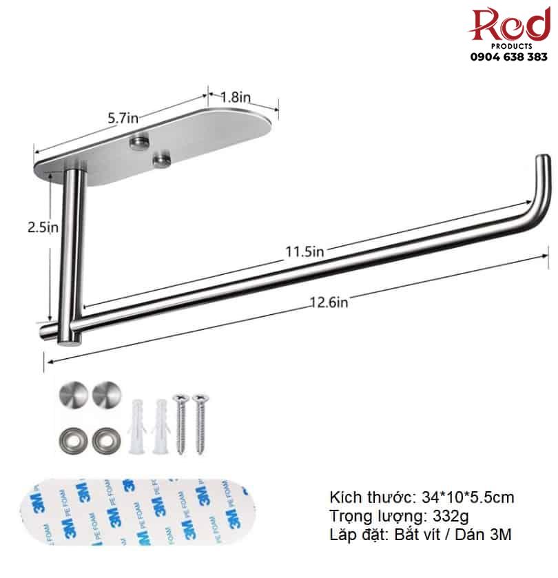 Giá treo 34mm màu đen dán kéo 3M và bắt vít