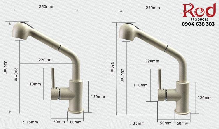 Vòi rửa bát bằng đá chức năng nóng lạnh 5011040L 9