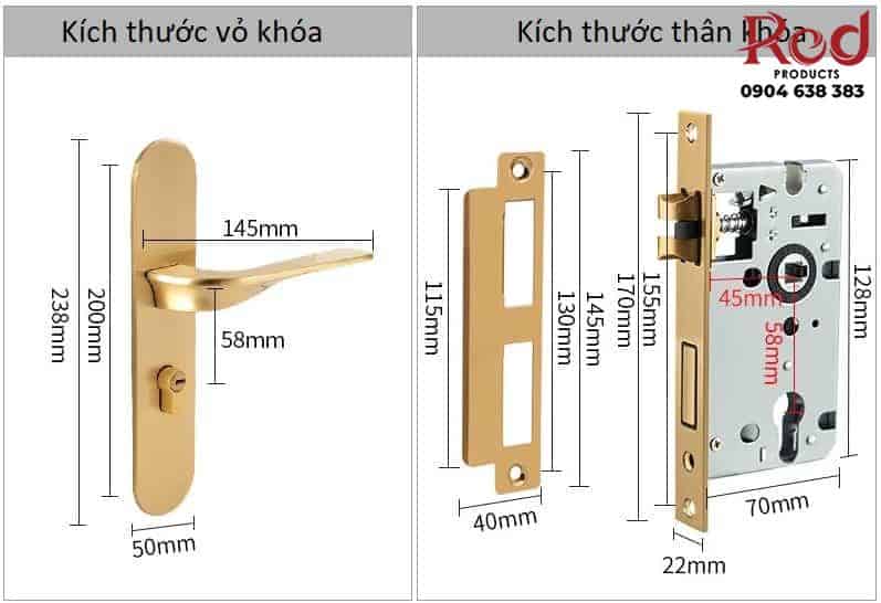 Khóa cửa phòng hiện đại bằng đồng BR666-102 13