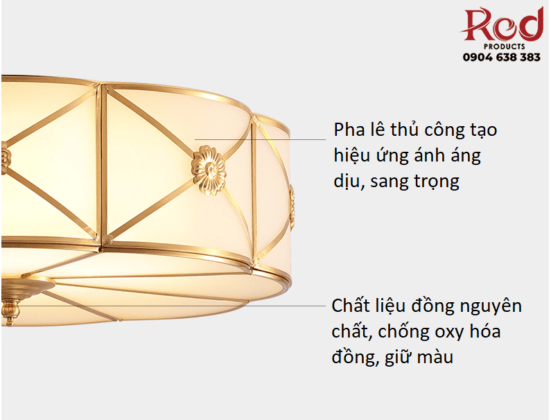 Đèn ốp trần trang trí bằng đồng pha lê MC014 15