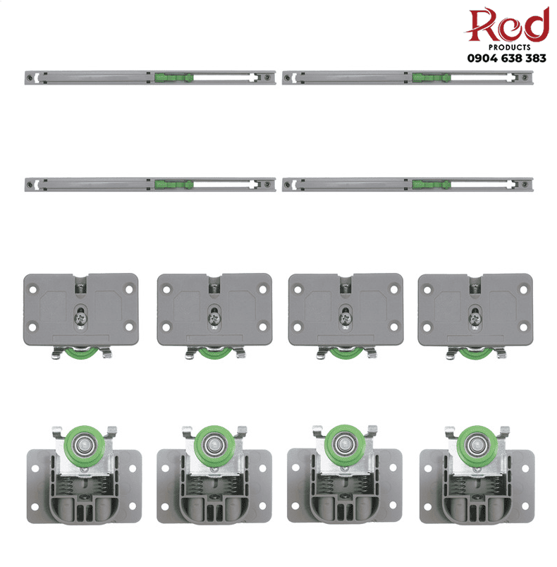 Bộ ray trượt cửa cho 2 cánh giảm chấn YLF25/45/60 7