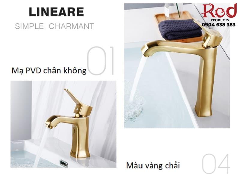 Vòi lavabo nóng lạnh bằng đồng mạ PVD DL8003A 7