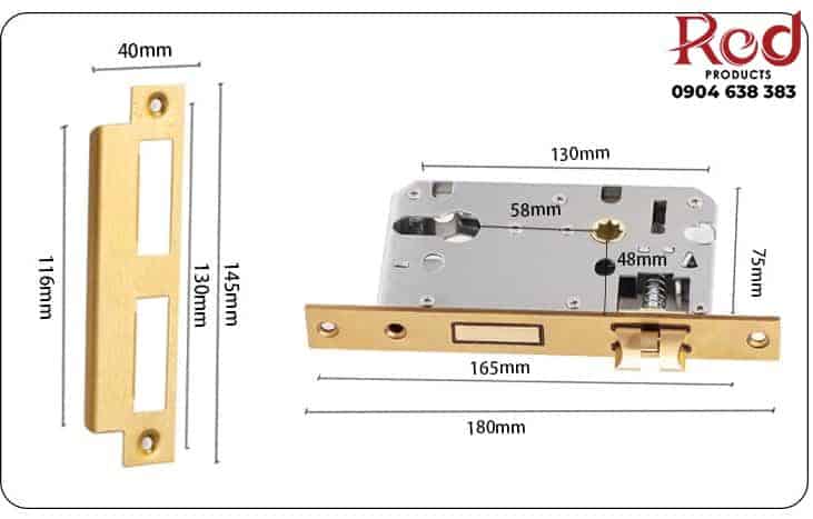 Khóa cửa phòng bằng đồng màu đen C688 10