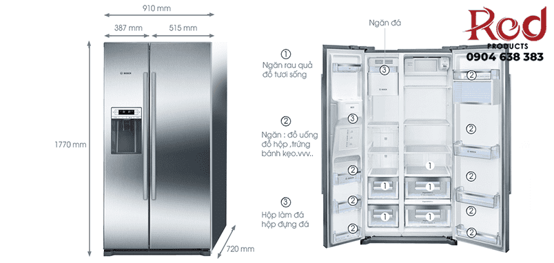 Tủ lạnh 2 cánh Bosch HMH.KAI90VI20G 1