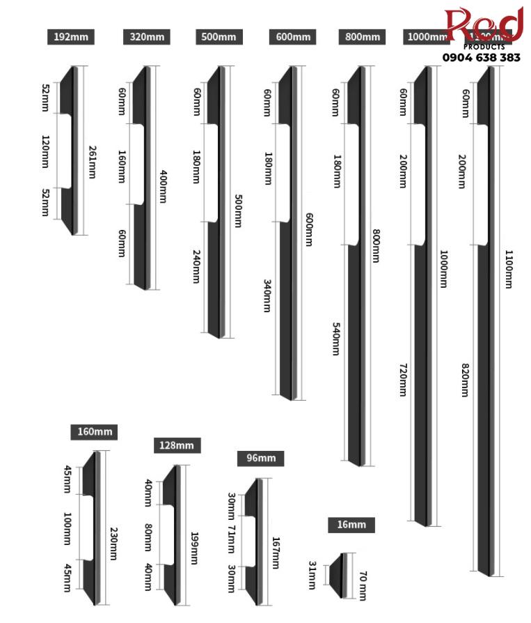 Tay nắm tủ dài nhiều kích thước hai màu đen vàng YO4121 8
