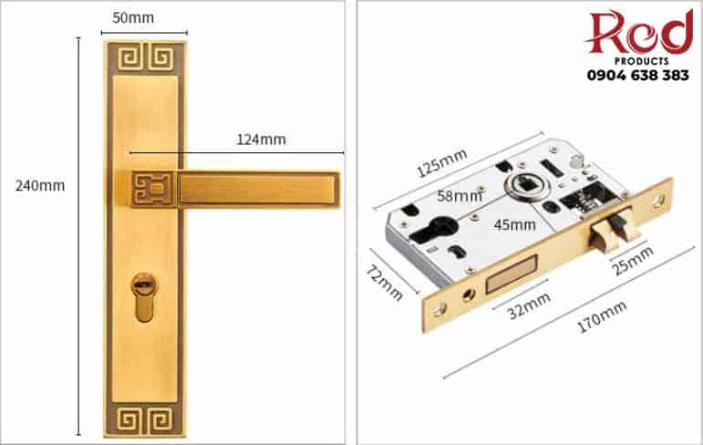 Khoá cửa cổ điển Châu Á hợp kim kẽm A684-211 6