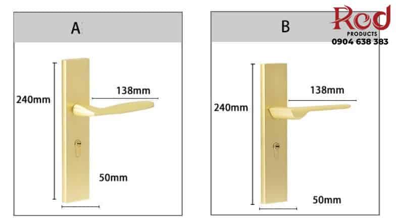 Khóa cửa tay gạt cửa phòng màu vàng cao cấp A689-95 12
