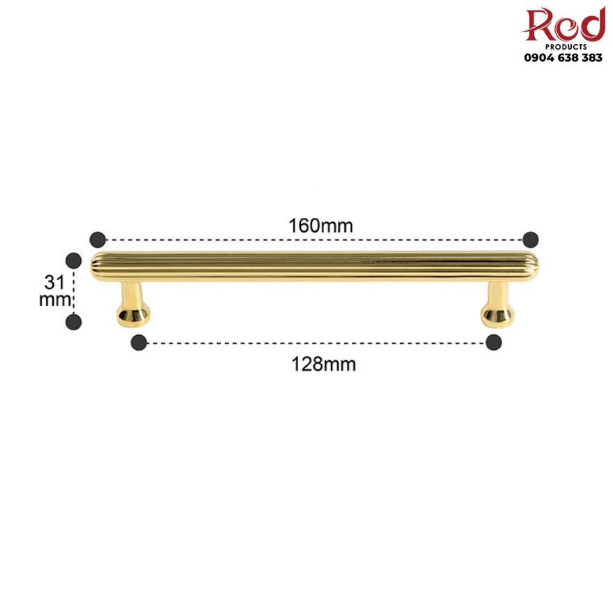 Tay nắm tủ đồng vàng hiện đại Châu Âu HK0039 12