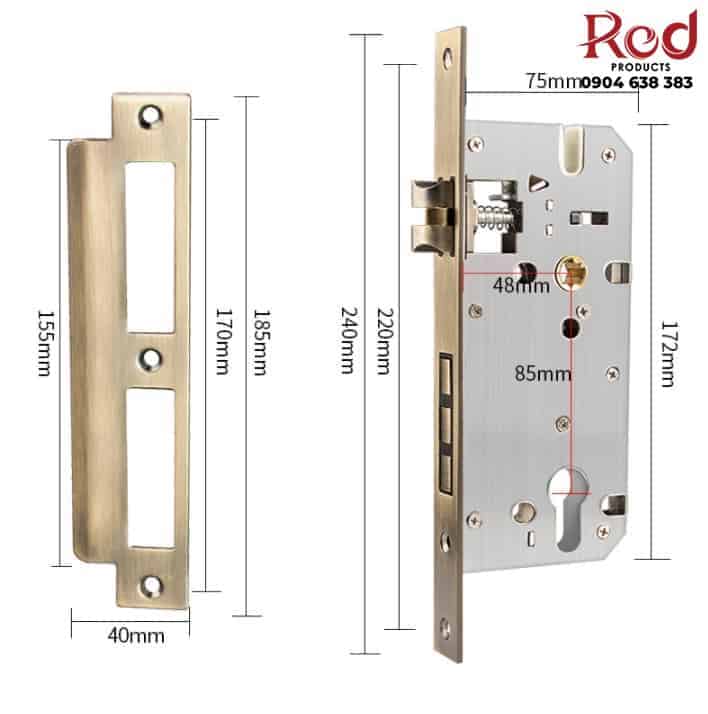 Khóa cửa bằng đồng hiện đại kiểu Pháp BR7-32 15