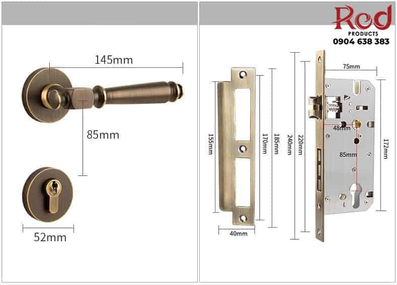 Khóa cửa phòng ngủ bằng đồng Italia BR7-99 21