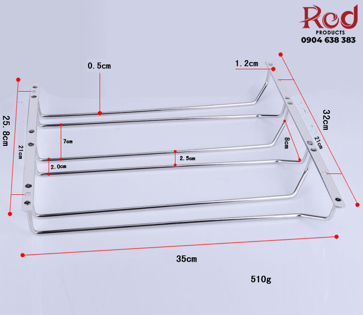 Giá treo ly rượu vang inox 304 nhiều kích thước GD101 11