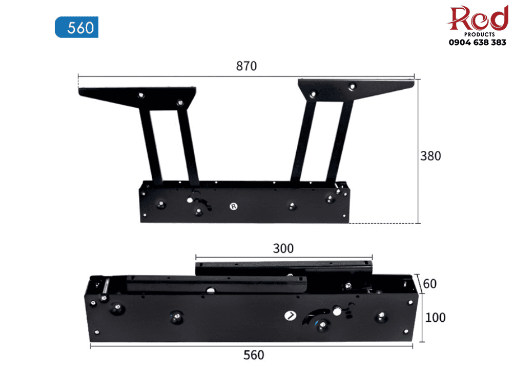 Phụ kiện nâng hạ mặt bàn có giảm chấn BTC-B06 6