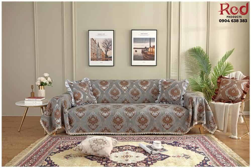 Tấm bọc ghế sofa vải cotton chenille jacquard HEP23 17