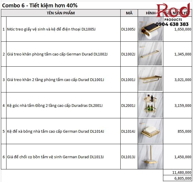 Combo 6 phụ kiện nhà tắm Germany Durad DL7006 1