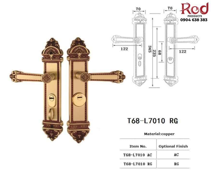 Khóa cửa chính bằng đồng thau biệt thự T68-L7010 9