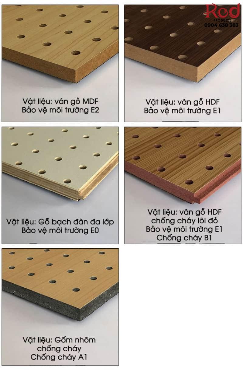 Vách gỗ HDF tán âm chống cháy 60x60cm GH002 22