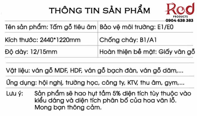 Vách gỗ MDF tán âm dạng lỗ 122x244cm GH001 16