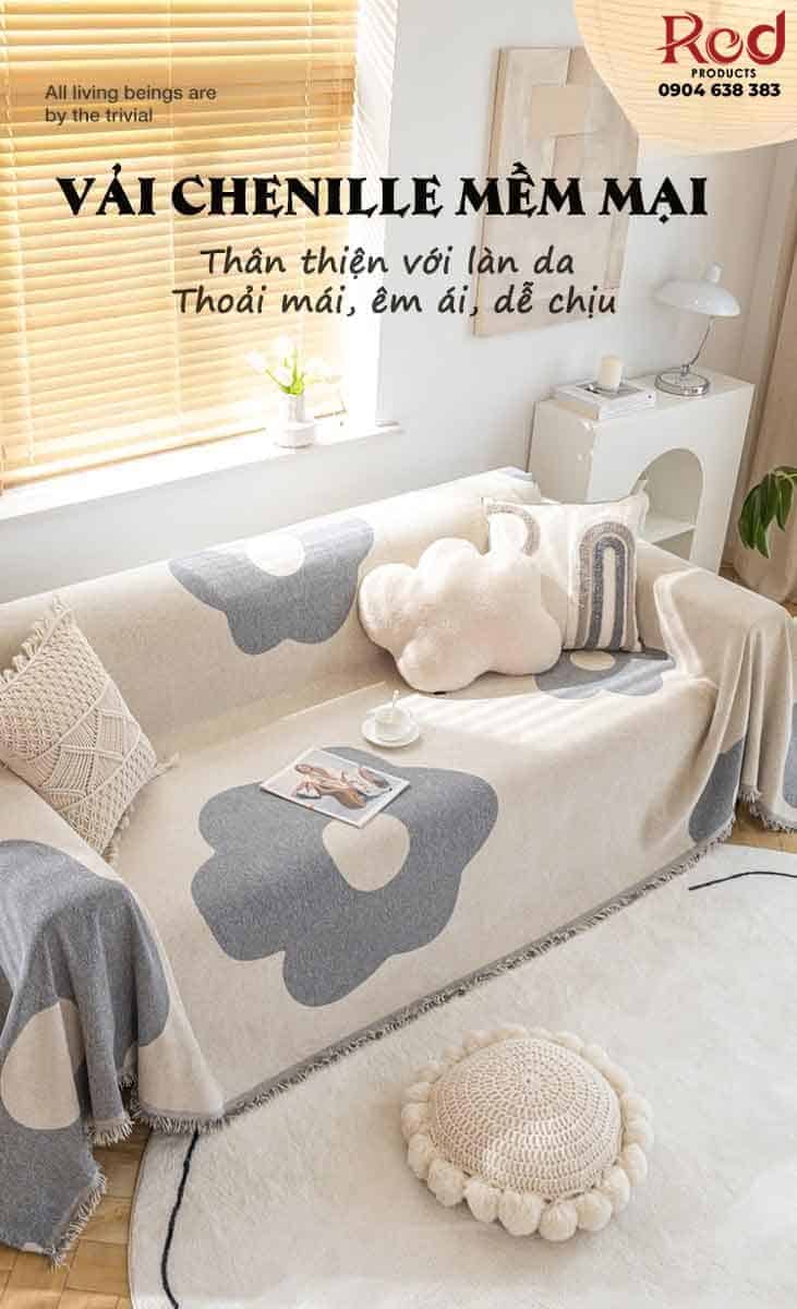 Tấm phủ ghế sofa Chenille bông hoa giản đơn YY2702 16