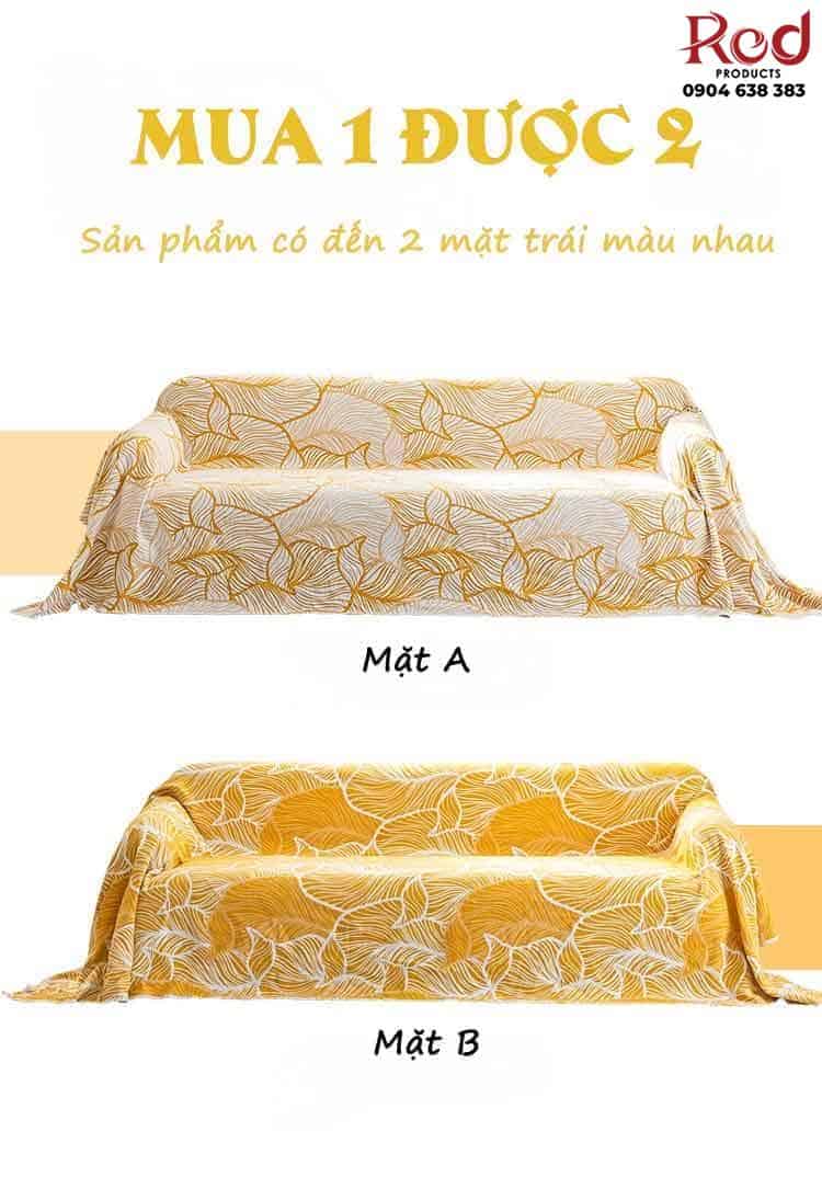 Tấm phủ ghế sofa cotton cành vàng lá ngọc YY1602 13