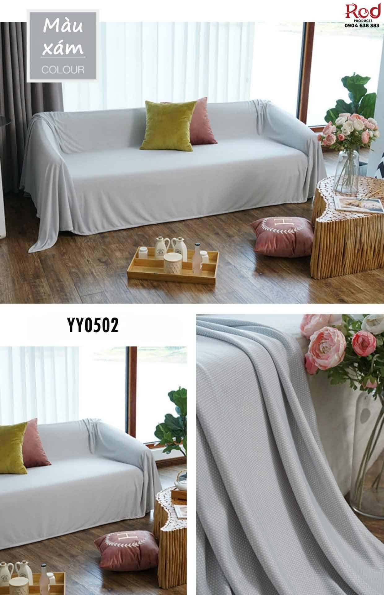 Tấm phủ ghế sofa cotton chấm bi đơn giản YY0502 9