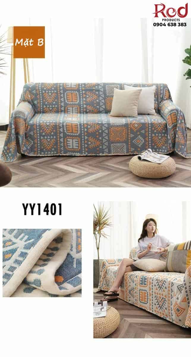 Tấm phủ ghế sofa cotton hoạ tiết thổ dân YY1401 11