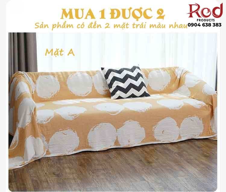 Tấm phủ ghế sofa cotton hoa văn giản dị YY2501 9