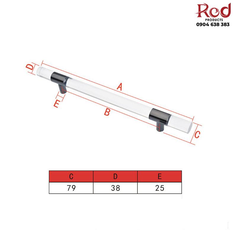 Tay nắm cửa bằng inox và acrylic trong suốt FB21 13