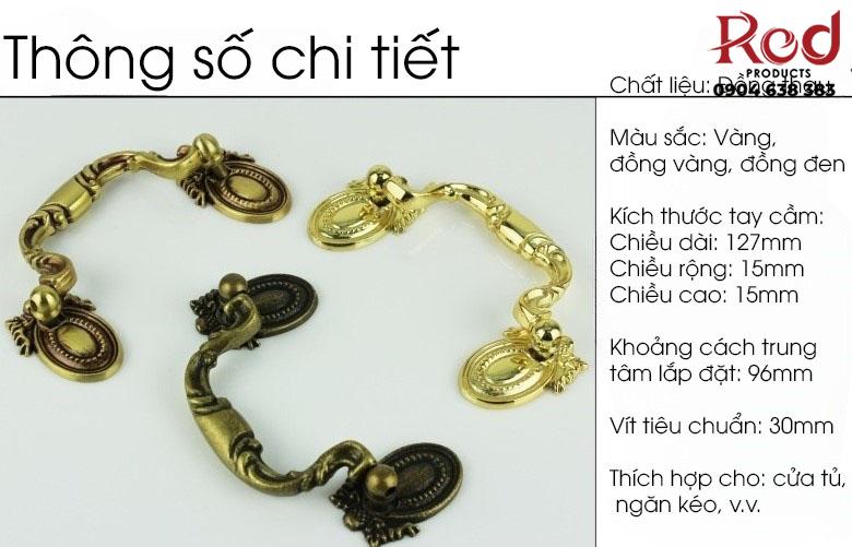 Tay nắm ngăn kéo đồng phong cách Châu Âu HK201 10