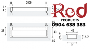 Tay nắm nhôm Spria 2000mm HETTICH HL200-S 3