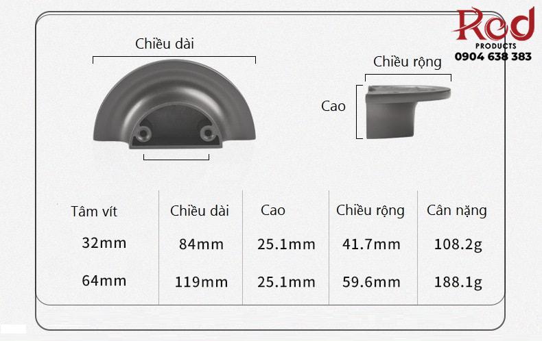 Tay nắm tủ bán nguyệt hợp kim kẽm hiện đại LDS6461 7