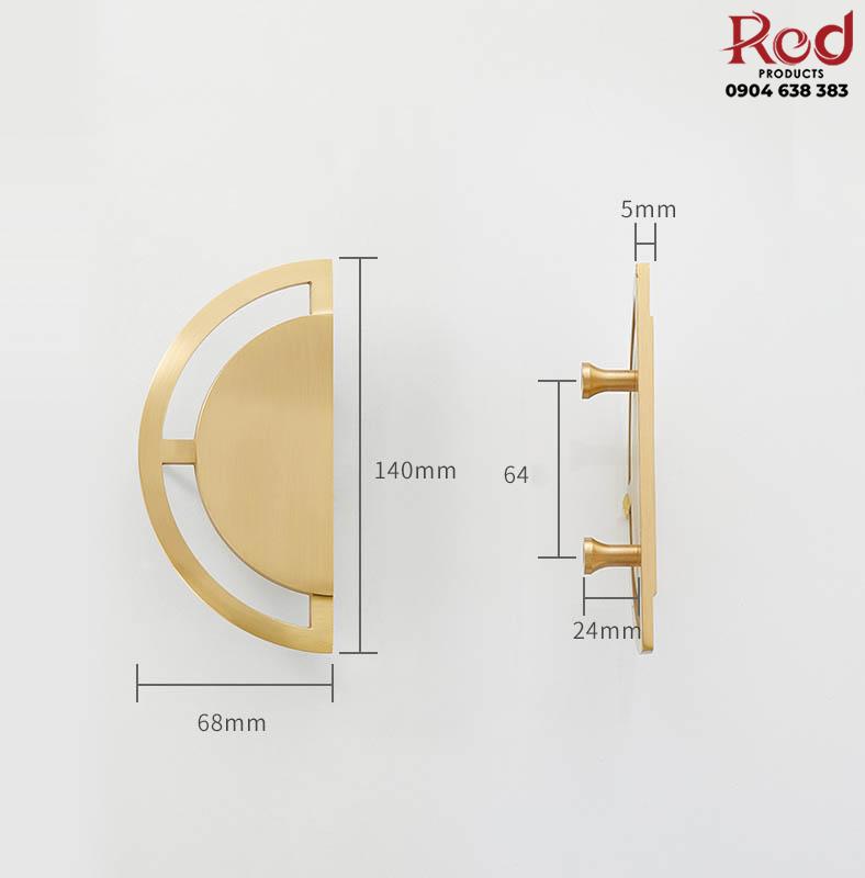 Tay nắm tủ bán nguyệt Retro bằng đồng thau RG851 10