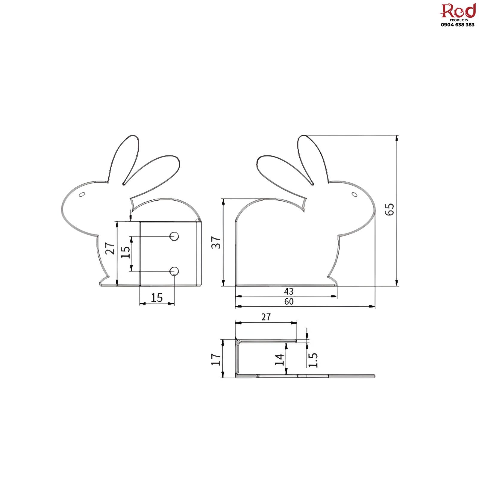 Tay nắm tủ bằng đồng mô hình thỏ con BT6843 12