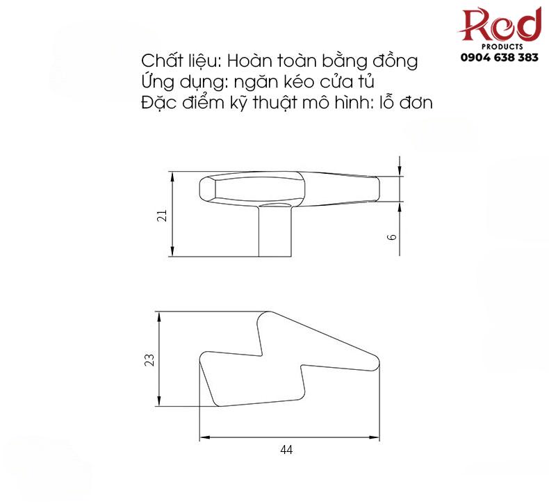 Tay nắm tủ bằng đồng mô hình tia chớp BT925 17