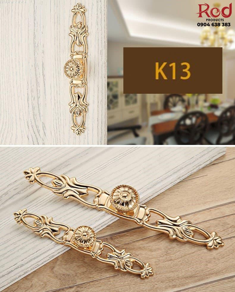 Tay nắm tủ cổ điển màu vàng luxury gold OFI-K13 4