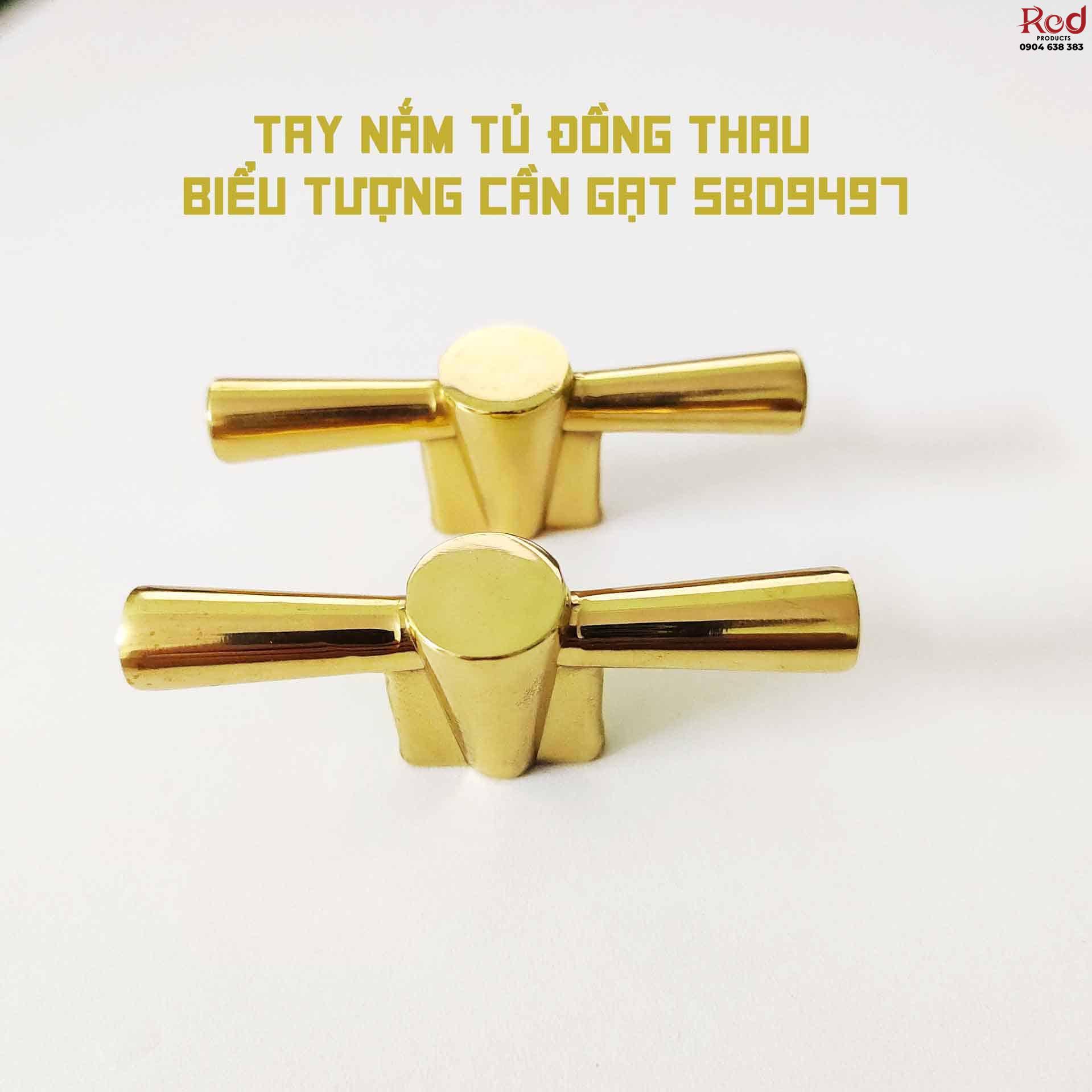 Tay nắm tủ đồng thau biểu tượng cần gạt SBD9497 9