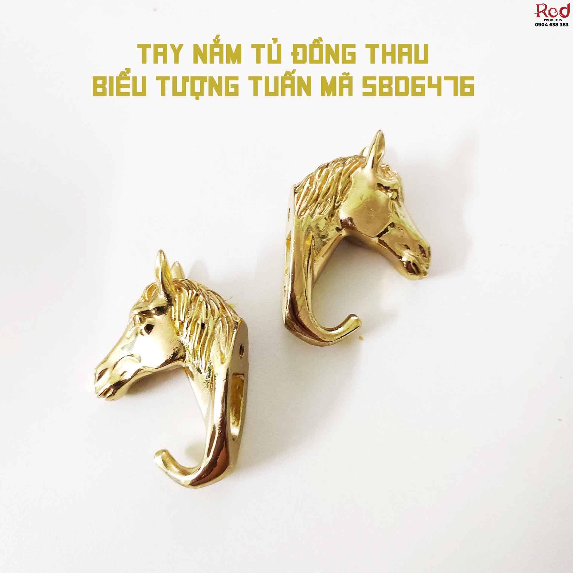 Tay nắm tủ đồng thau biểu tượng tuấn mã SBD6476 8