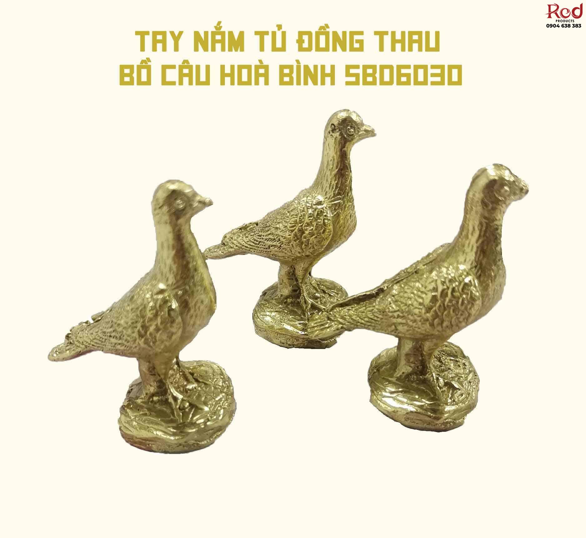 Tay nắm tủ đồng thau bồ câu hoà bình SBD6030 7