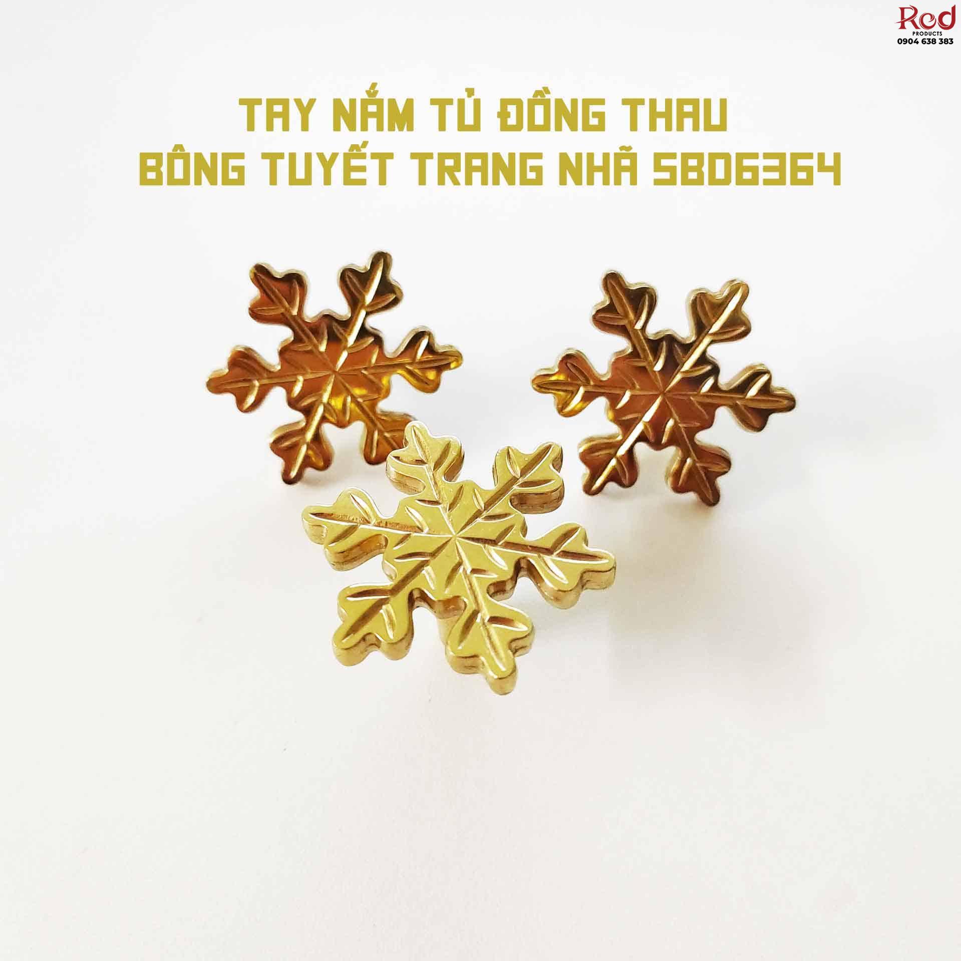 Tay nắm tủ đồng thau bông tuyết trang nhã SBD6364 9