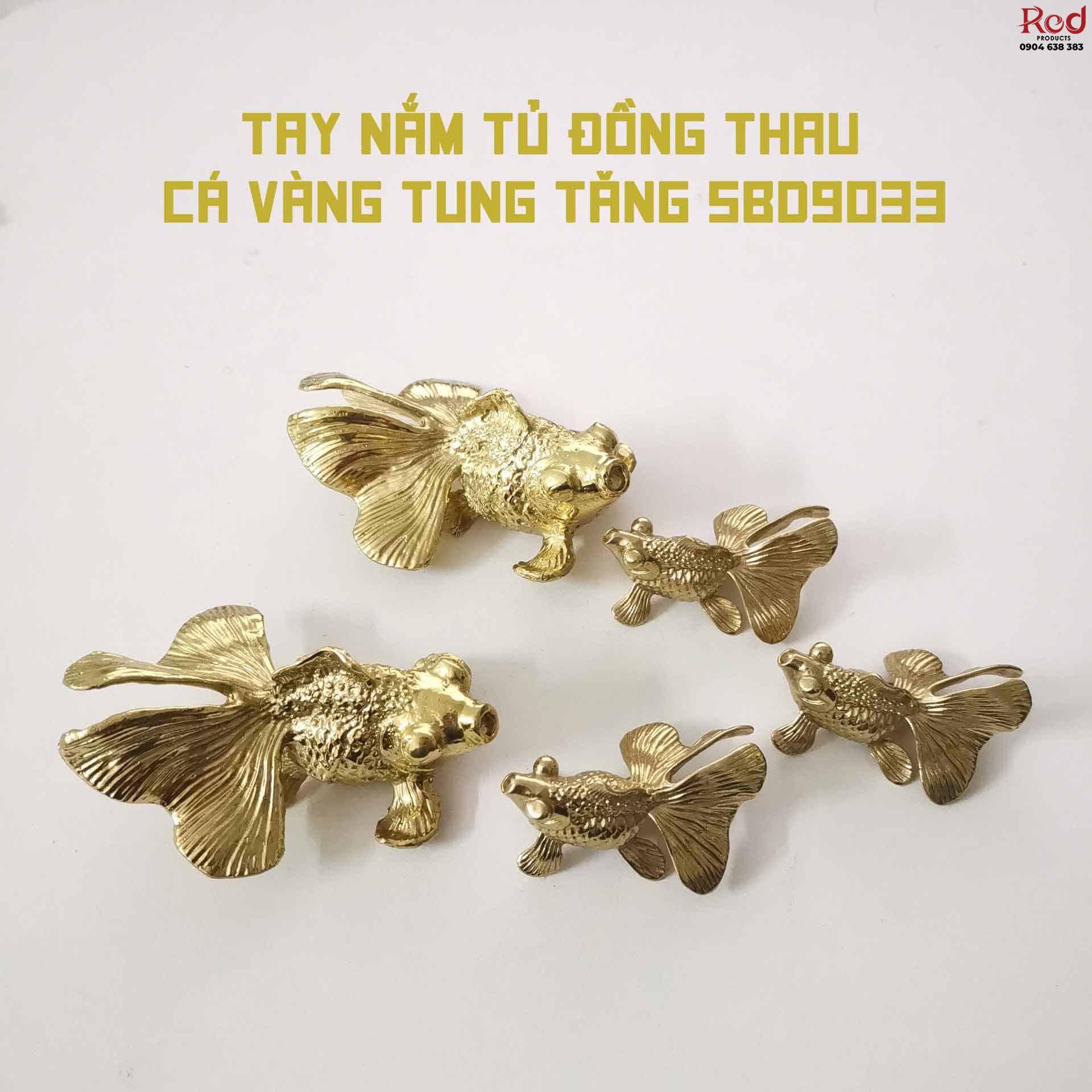 Tay nắm tủ đồng thau cá vàng tung tăng SBD9033 9