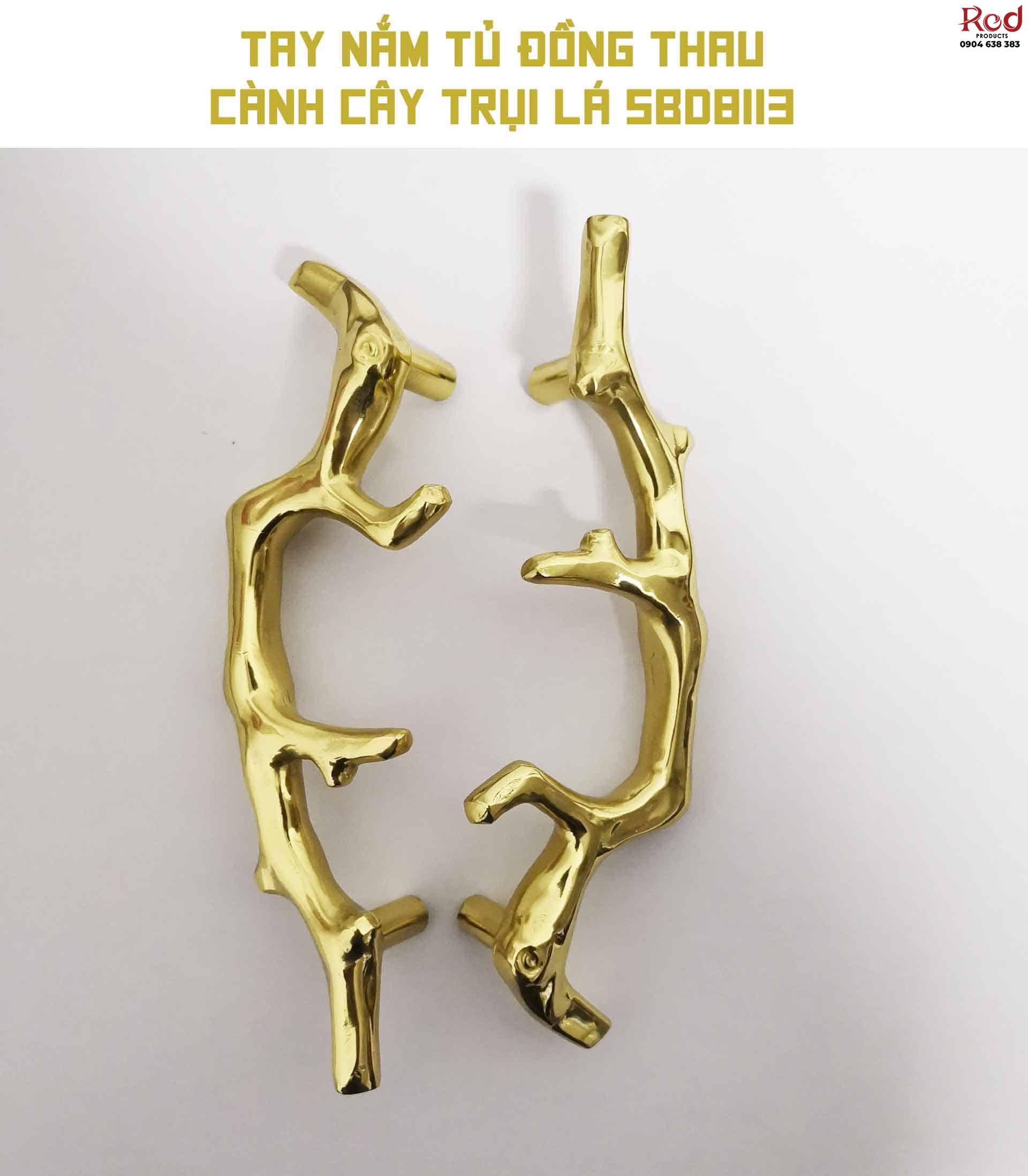 Tay nắm tủ đồng thau cành cây trụi lá SBD8113 6