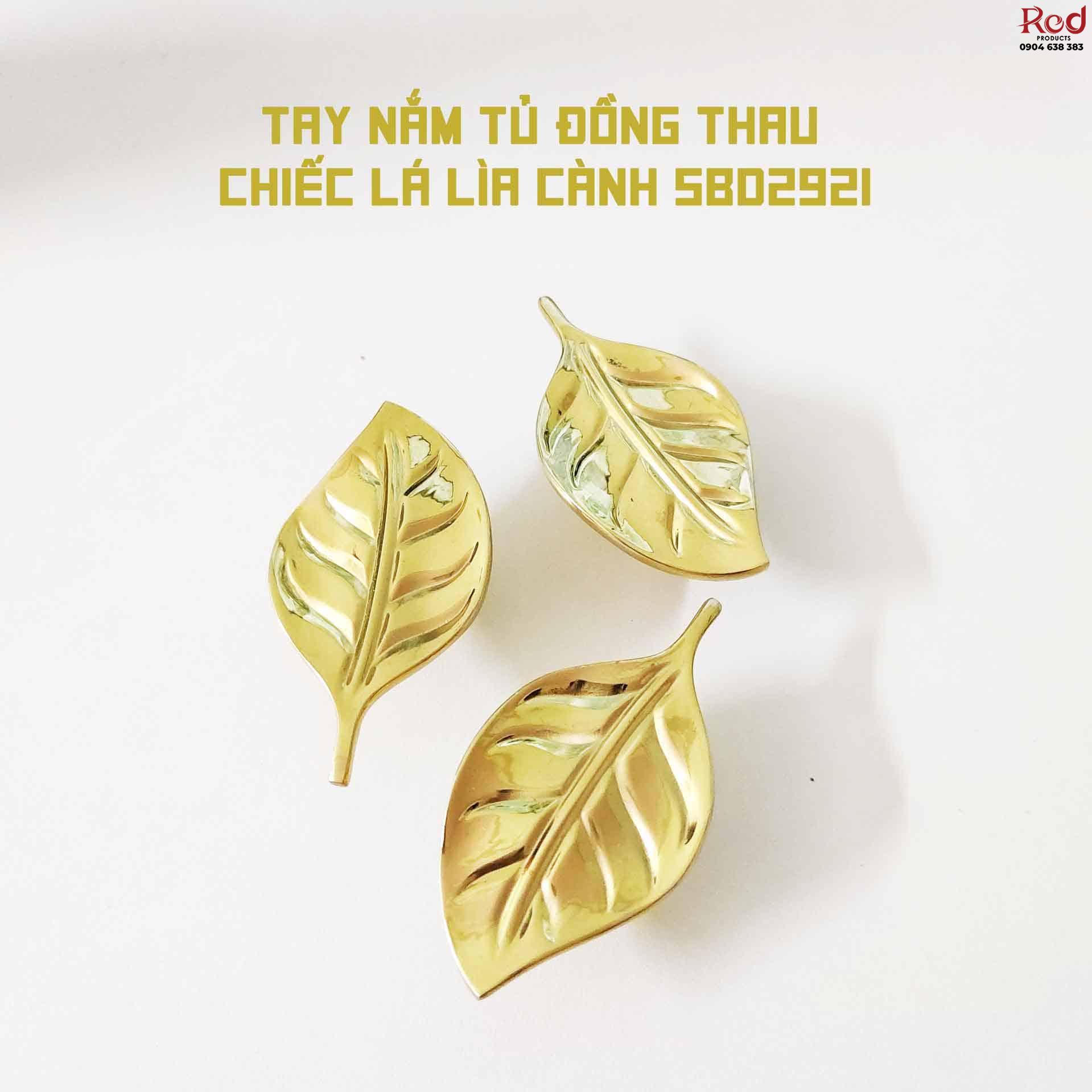 Tay nắm tủ đồng thau chiếc lá lìa cành SBD2921 8